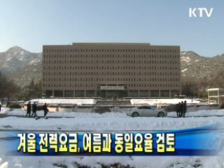 겨울 전력요금, 여름과 동일요율 검토