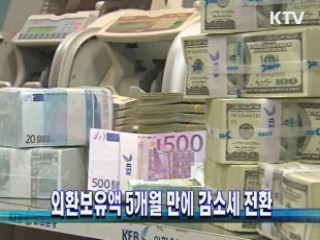 외환보유액 5개월 만에 감소세 전환
