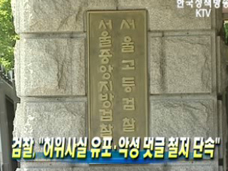 검찰, ‘허위사실 유포·악성 댓글 철저 단속’