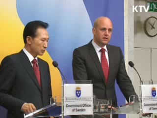 한·스웨덴 정상, 한·EU FTA 타결 선언