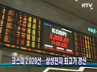 코스피 2,020선…삼성전자 최고가 경신