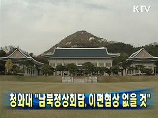 청와대 "남북정상회담, 이면협상 없을 것"