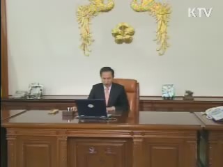 이 대통령, 오은선 대장에 축전