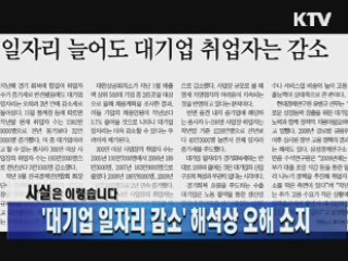 '대기업 일자리 감소' 해석상 오해 소지