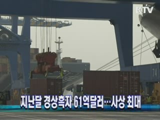 지난달 경상흑자 61억달러…사상 최대