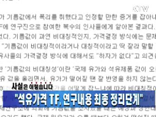 "석유가격 TF, 연구내용 최종 정리단계"