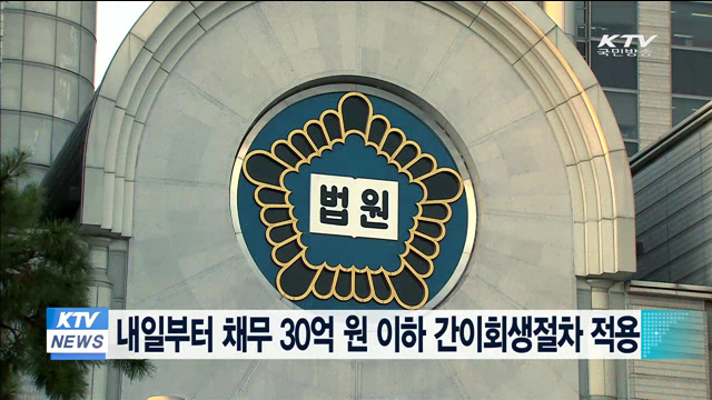 내일부터 채무 30억원 이하 간이회생절차 적용