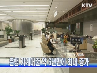 은행 가계대출 약 6년만에 최대 증가