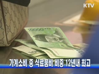 가계소비 중 식료품비 비중 12년내 최고