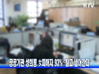 공공기관 성희롱 女피해자 93% "참고 넘어간다"