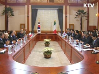한-이탈리아 정상 "국제문제 긴밀 협력"