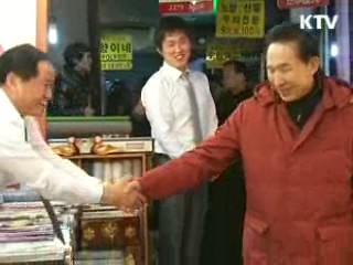 이 대통령, 전통시장 방문 시장상인 격려