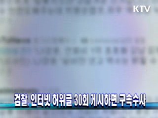 검찰, 인터넷 허위글 30회 게시하면 구속 