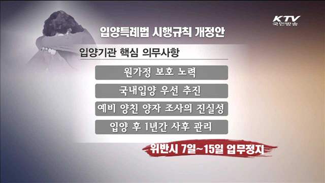 입양기관 행정처분 강화…'입양특례법 개정안' 시행