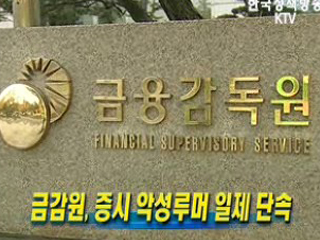 금감원, 증시 악성루머 일제 단속