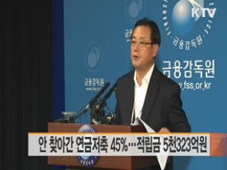 찾아가지 않은 연금저축 45%···적림금 5,323억원 