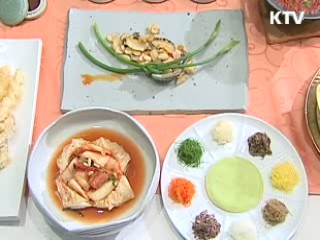 오찬메뉴로 불고기와 김치