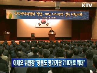 이재오 위원장 "청렴도 평가기관 710개로 확대"