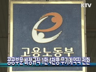 공공부문 비정규직 1만 4천명 무기계약직 전환