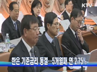 한은 기준금리 동결…5개월째 연 2.75%