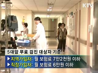 무료 암검진 선정기준 완화