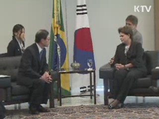 김황식 총리, 브라질 고속철 참여 요청