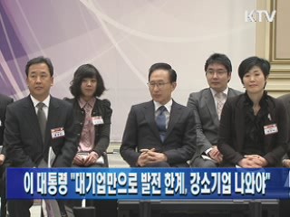 이 대통령 "대기업만으로 발전 한계, 강소기업 나와야"