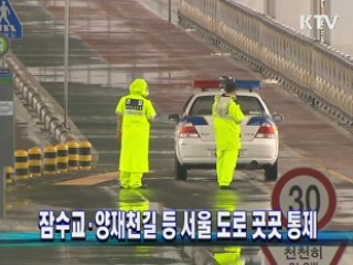 잠수교·양재천길 등 서울 도로 곳곳 통제