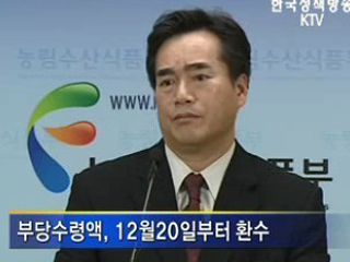 쌀직불금 부당수령 12월20일부터 환수