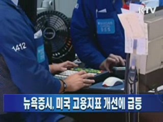 뉴욕증시, 미국 고용지표 개선에 급등