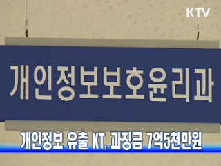 개인정보 유출 KT, 과징금 7억5천만원