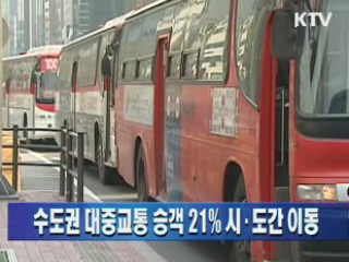 수도권 대중교통 승객 21% 시·도간 이동