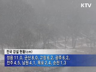 전국 아침에 눈···한파 기승