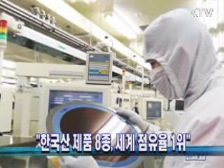 "한국산 제품 8종, 세계 점유율 1위"