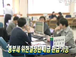 "종부세 위헌결정땐 세금 환급 가능"