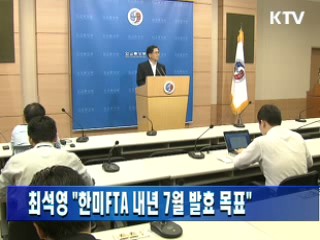 최석영 대표 "한미FTA 내년 7월 발효 목표"