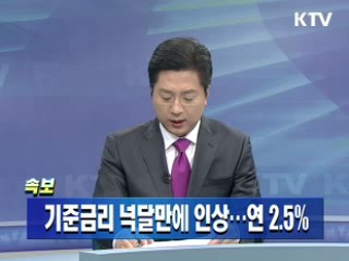 기준금리 넉달만에 인상..연 2.5%