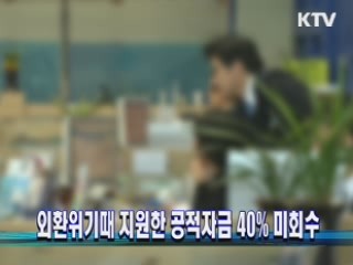 외환위기때 지원한 공적자금 40% 미회수