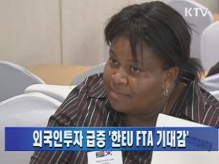 외국인투자 급증 '한EU FTA 기대감'