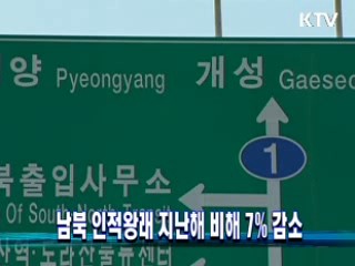 남북 인적왕래 지난해 비해 7% 감소