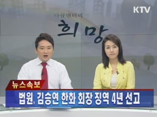 법원, 김승연 한화 회장 징역 4년 선고