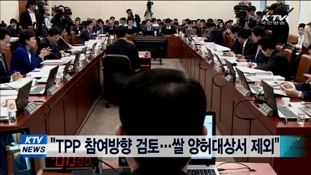 "TPP 참여방향 검토…쌀 양허대상서 제외"