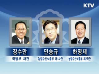 장수만 국방부 차관·민승규 농림 1차관 내정