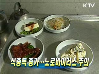 식중독 증가···노로바이러스 주의