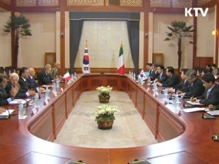 한-이탈리아 정상 "국제문제 긴밀 협력"
