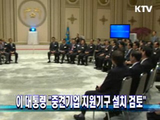 이 대통령 "중견기업 지원기구 설치 검토"