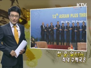 한·중·일 FTA최대 수혜국은