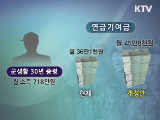 군인연금,  더 내고 그대로 받는다