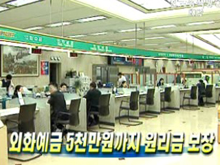 외화예금 5천만원까지 원리금 보장