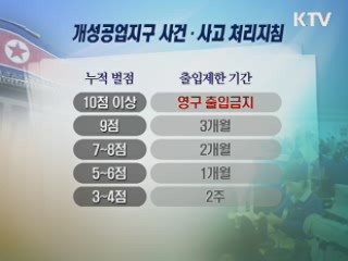 벌점 누적되면 개성공단 출입제한